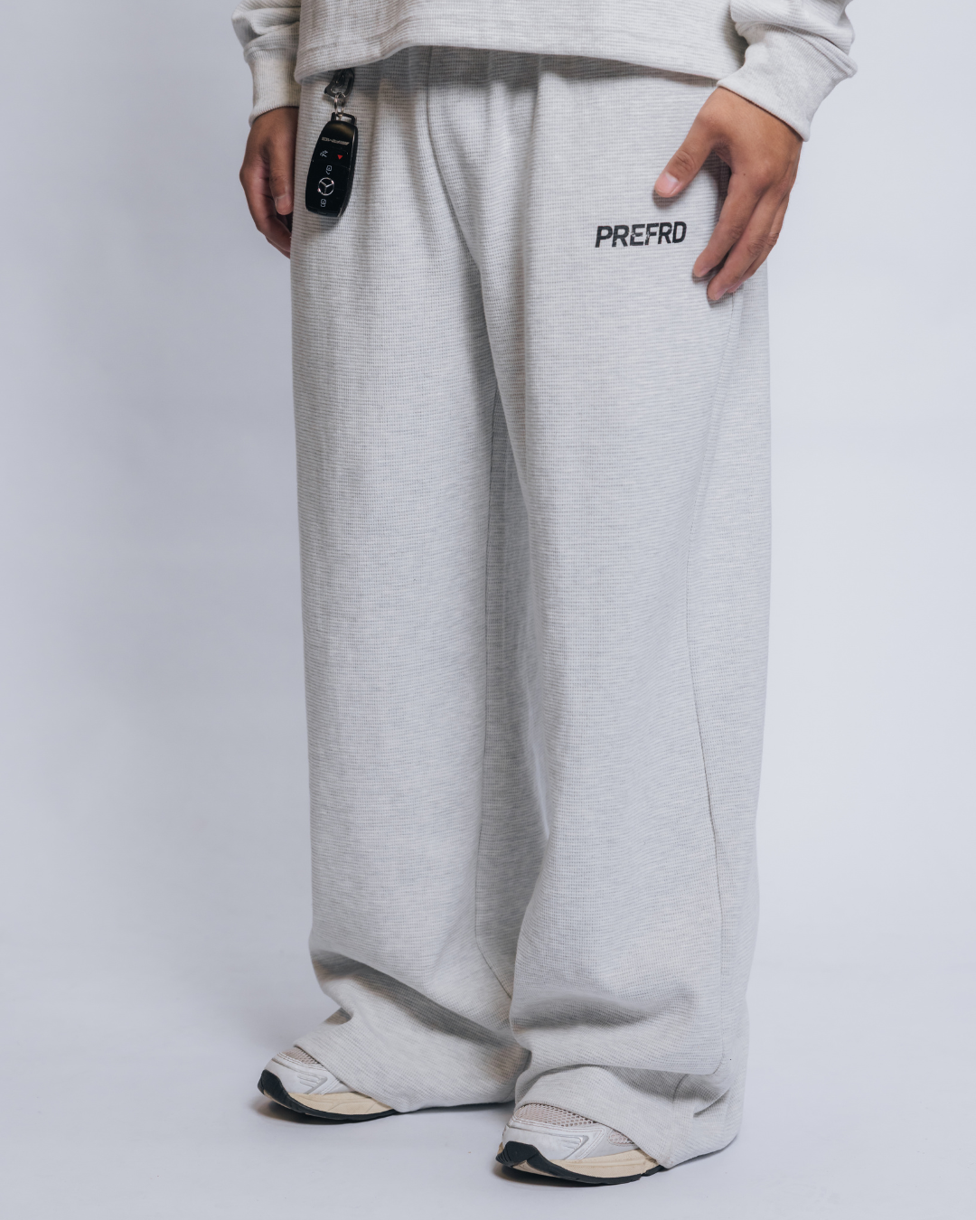 Heather Gray Baggy Thermal Sweats