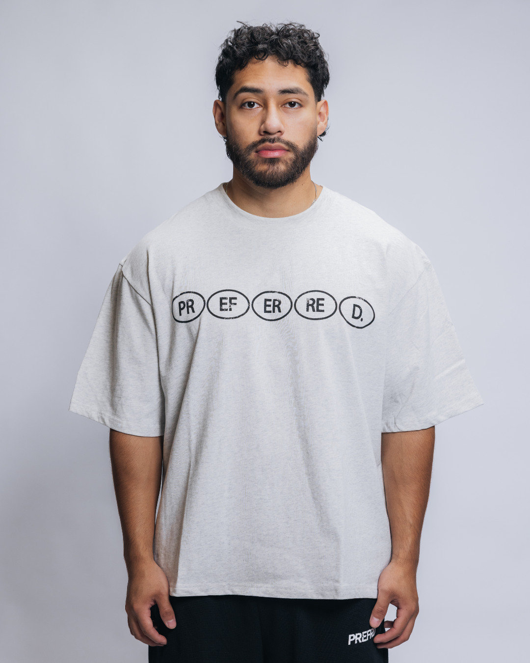 Washed Gray Stamped Tee