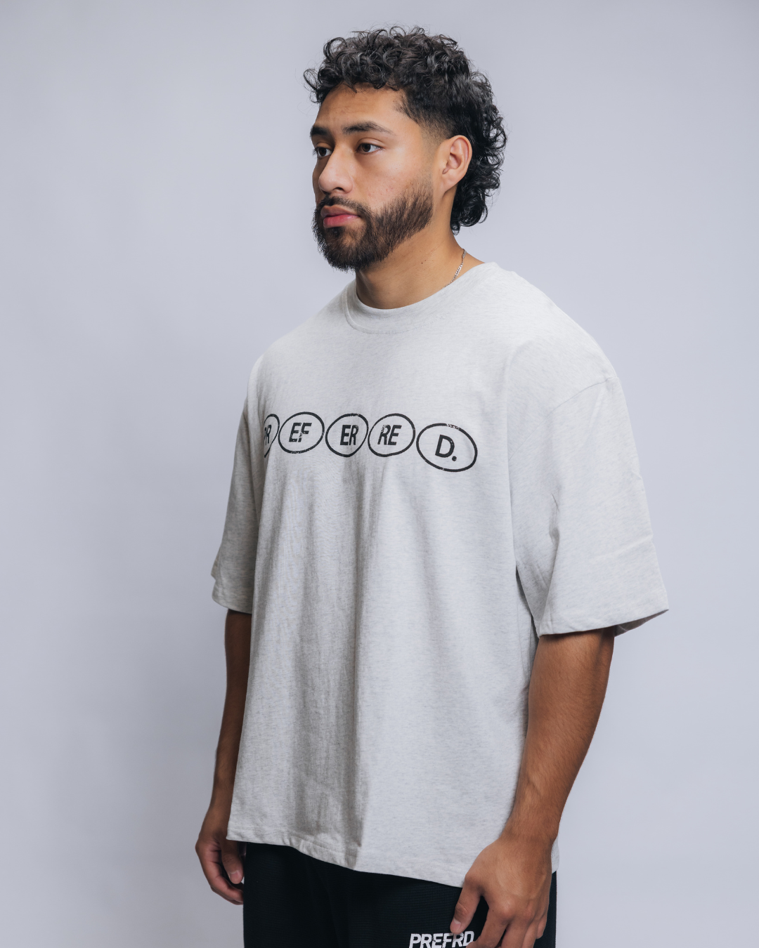 Washed Gray Stamped Tee