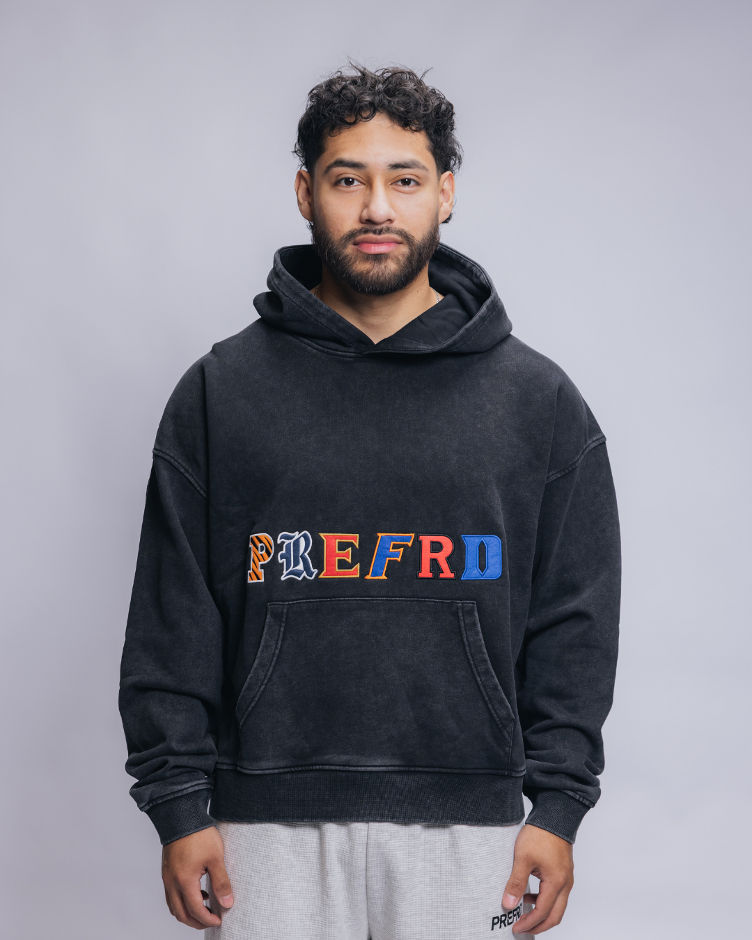 Vintage Black Letter College Hoodie
