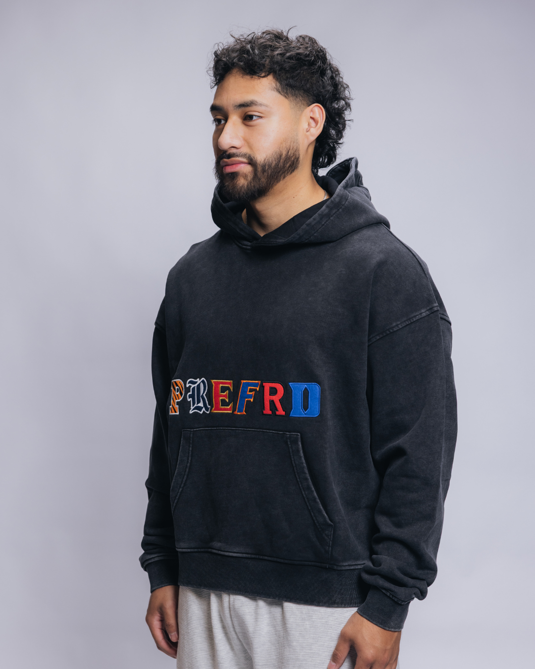 Vintage Black Letter College Hoodie