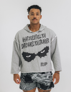 Gray Cropped Joker Hoodie