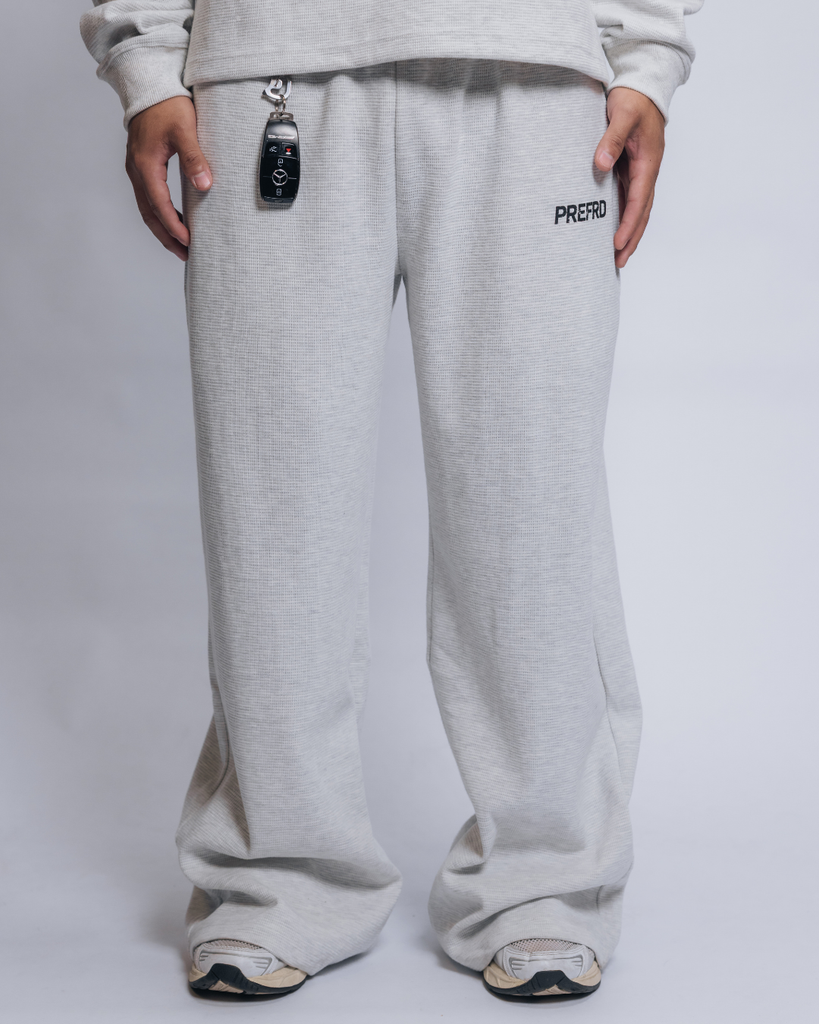 Heather Gray Baggy Thermal Sweats – PREFRD