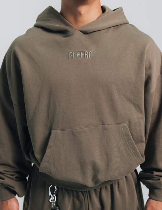 Olive Basic Cinched Hoodie