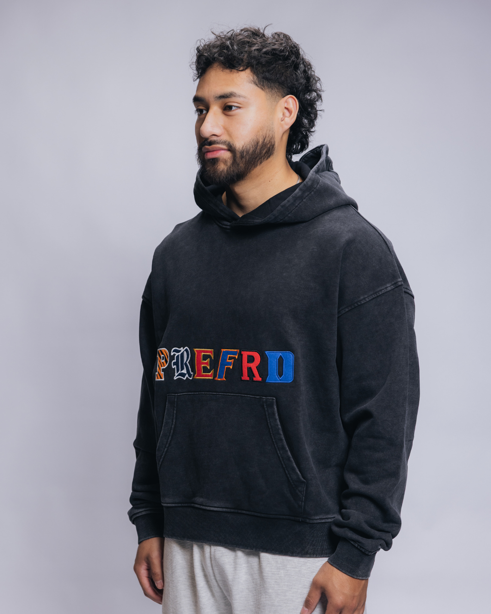 Vintage Black Letter College Hoodie