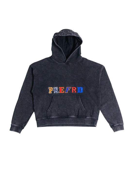 Vintage Black Letter College Hoodie