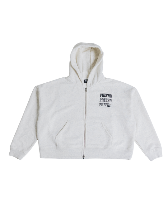 Heather Gray Cropped Zip Up