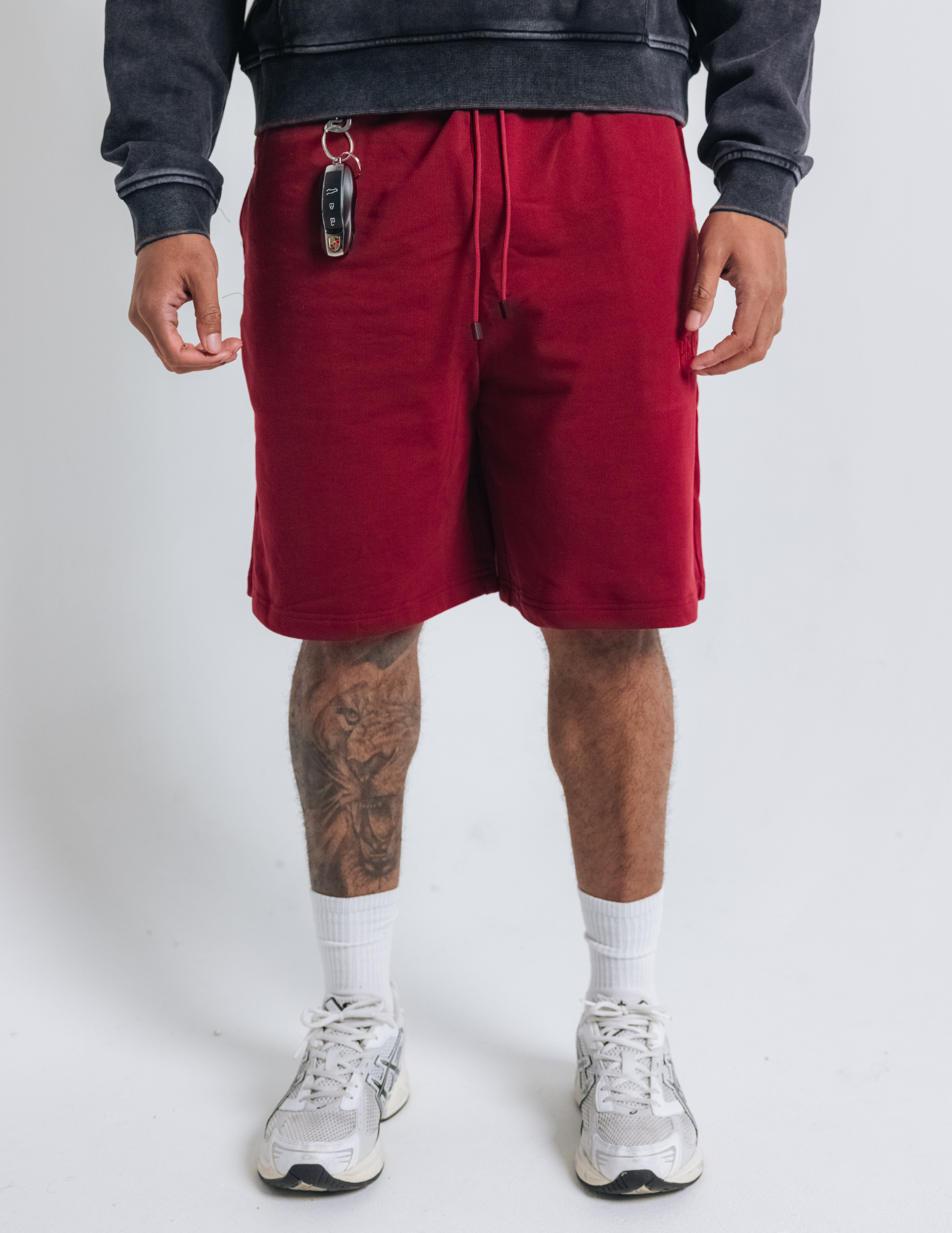 Wine Basic Baggy Shorts
