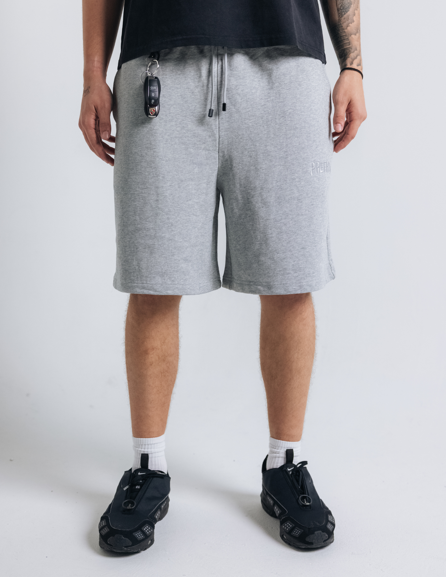 Gray Basic Baggy Shorts
