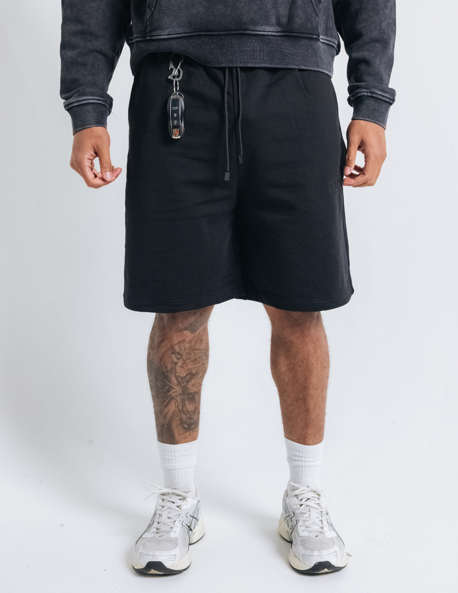 Black Basic Baggy Shorts