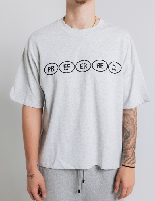 Washed Gray Stamped Tee