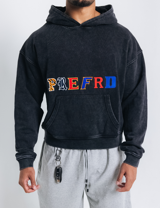 Vintage Black Letter College Hoodie