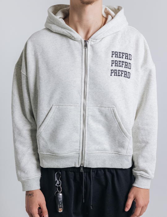 Heather Gray Cropped Zip Up