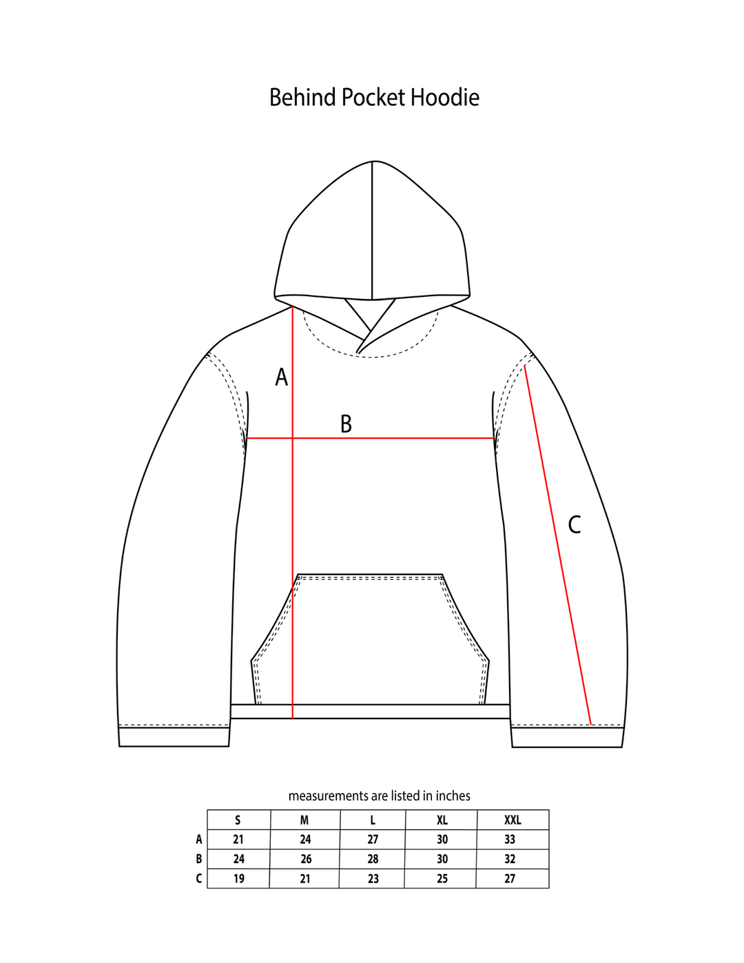 Black Behind Pocket Hoodie