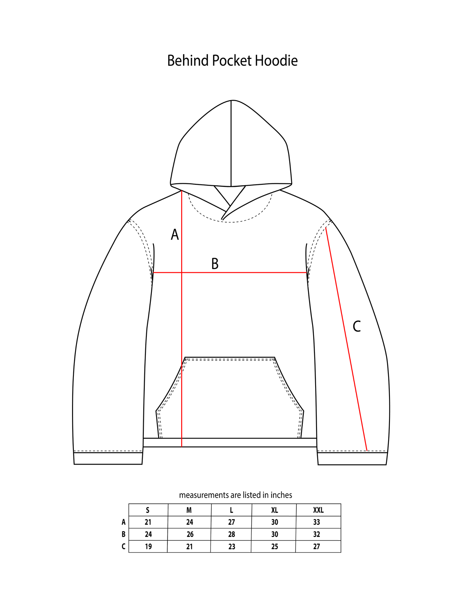 Navy Behind Pocket Hoodie