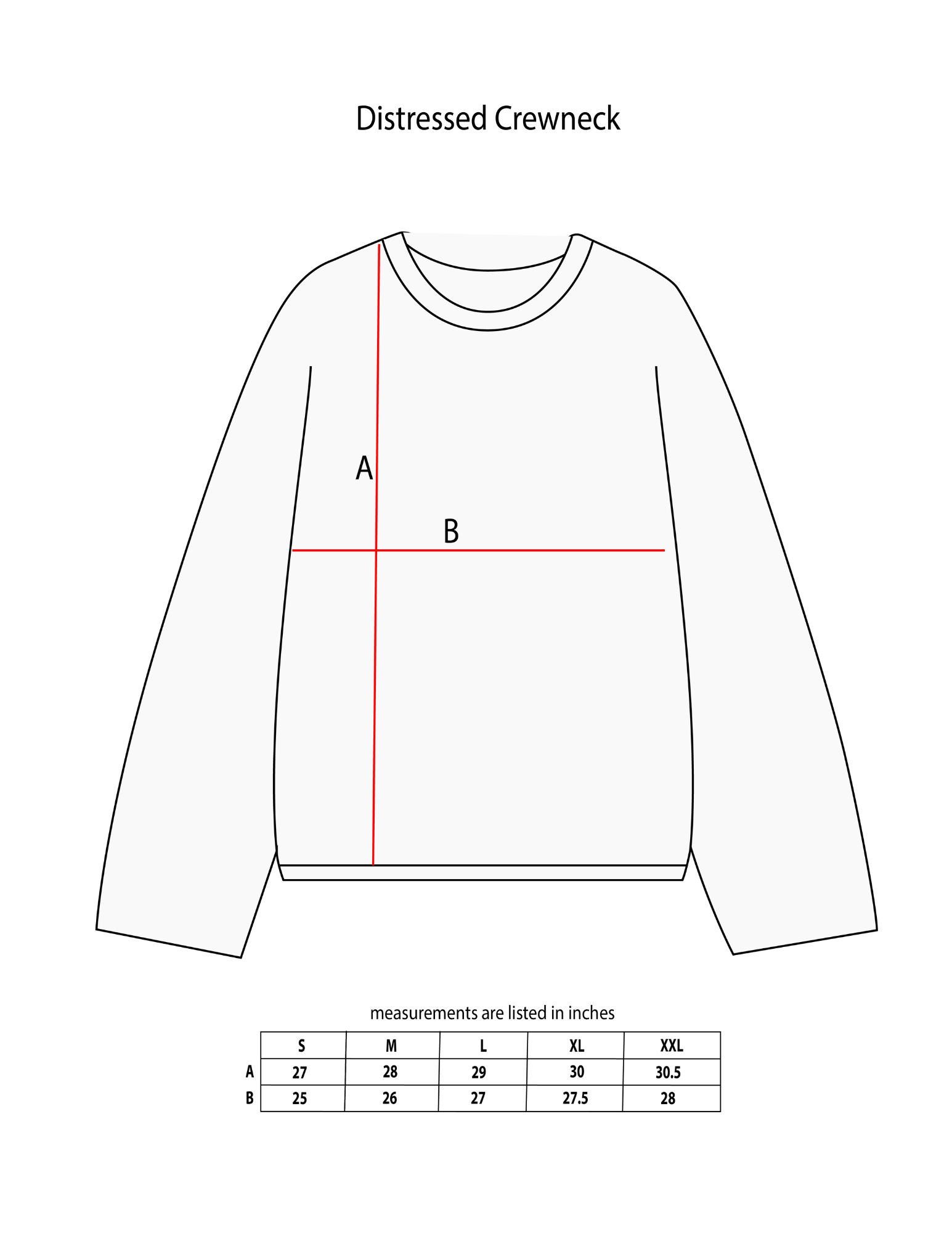 Gray Distressed Crewneck