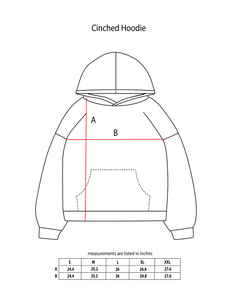Black Basic Cinched Hoodie