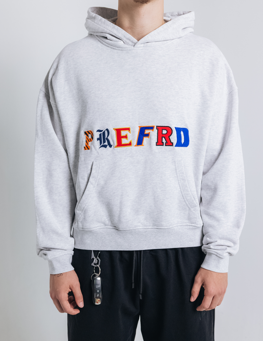 Heather Gray College Letter Hoodie