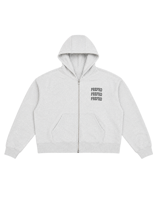 Heather Gray Cropped Zip Up