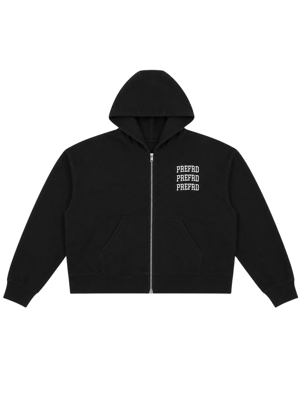 Black Cropped Zip Up
