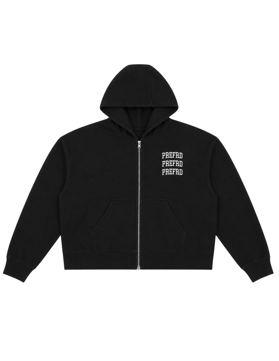 Black Cropped Zip Up