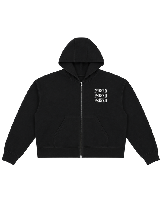 Black Cropped Zip Up